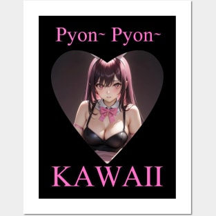 Bunny Pyon Pyon Kawaii Anime Girl Posters and Art